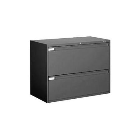 Gec Global 9300 Series 36"W 2 Drawer Binder Lateral File - Black 9336P-2F1H-BLK